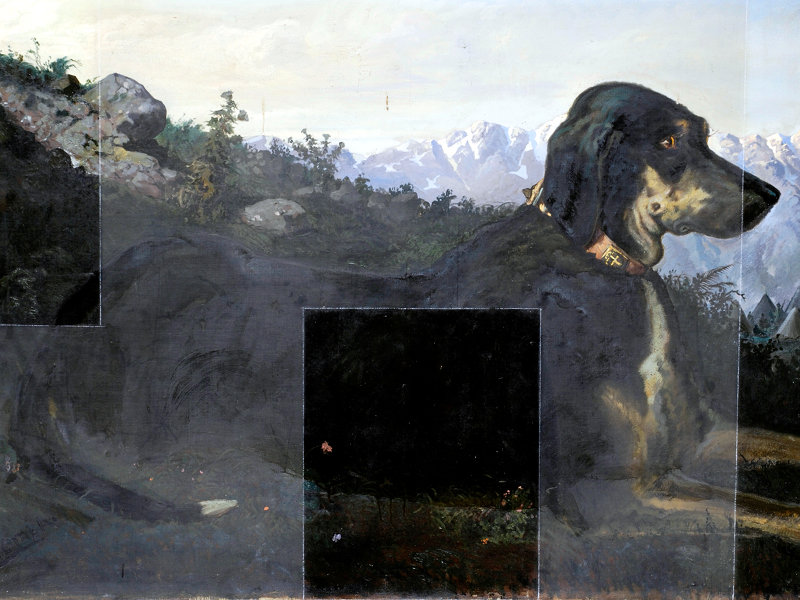 Pietro Comba, La cagna Zoe, about 1866, oil on canvas